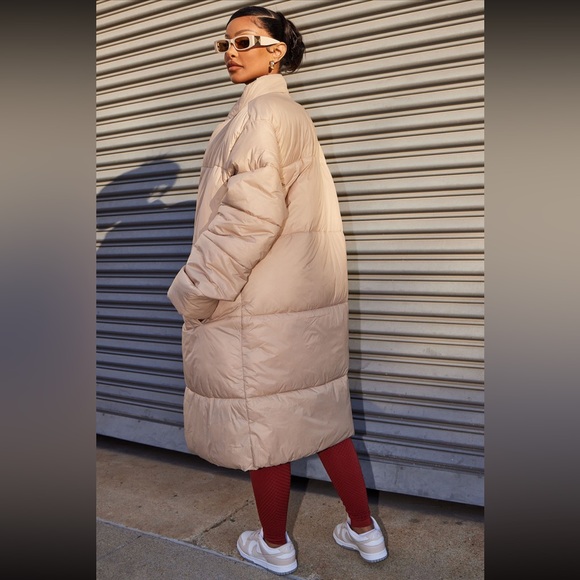 Red Long Puffer Jacket - Picture 1 of 7